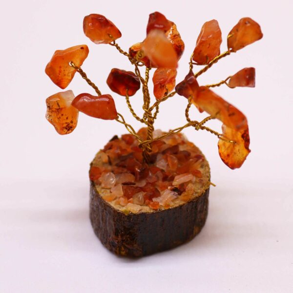 Mini Gemstone Tree On Wood Base - Carnelian (15 stones) - Image 6