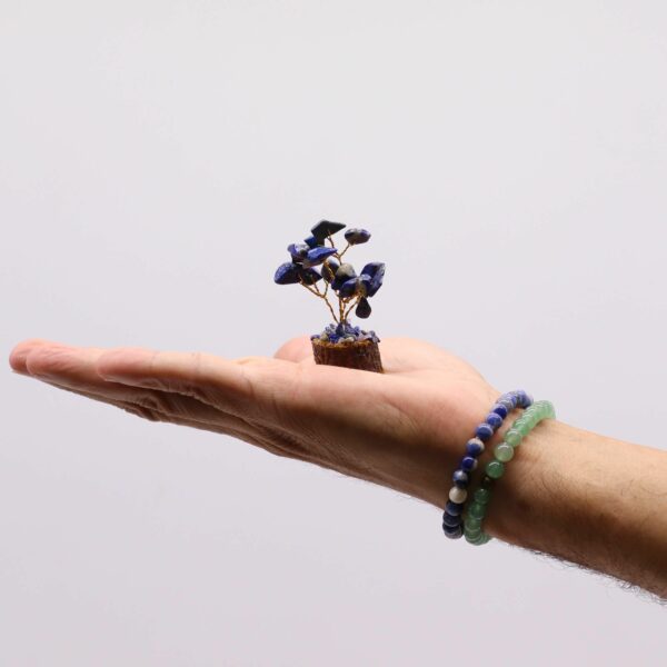 Mini Gemstone Tree On Wood Base - Sodalite (15 stones) - Image 3