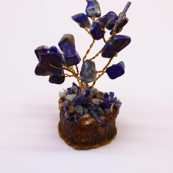 Mini Gemstone Tree On Wood Base - Sodalite (15 stones) - Image 5