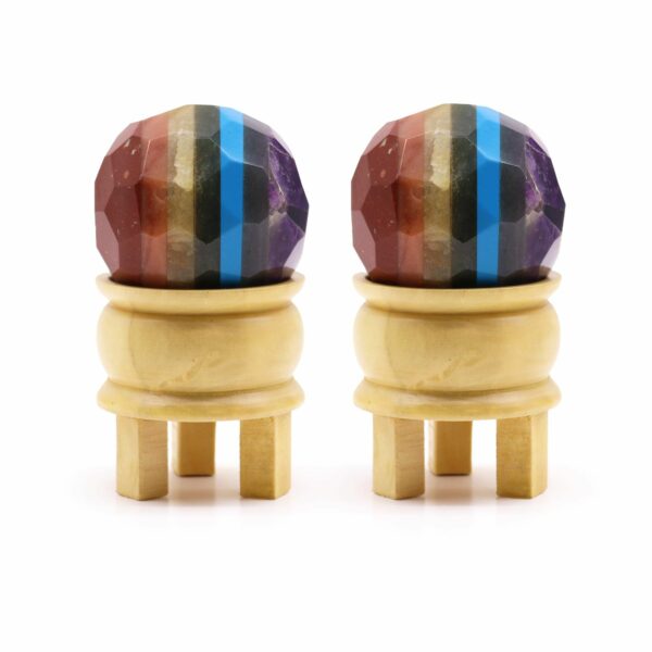 Gemstone Faceted Healing Ball & Stand - Seven Chakra - Image 2