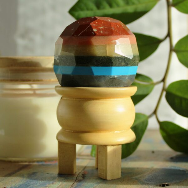 Gemstone Faceted Healing Ball & Stand - Seven Chakra - Image 3