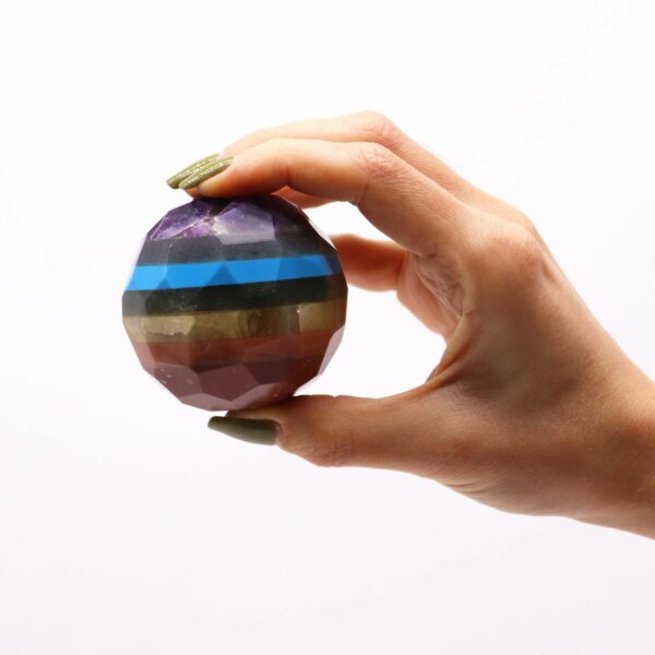 Gemstone Faceted Healing Ball & Stand - Seven Chakra - Image 4