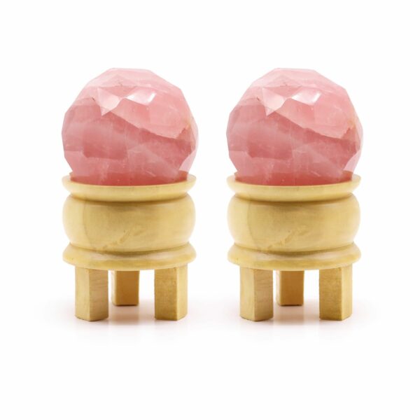 Gemstone Faceted Healing Ball & Stand - Rose Quartz - Image 4