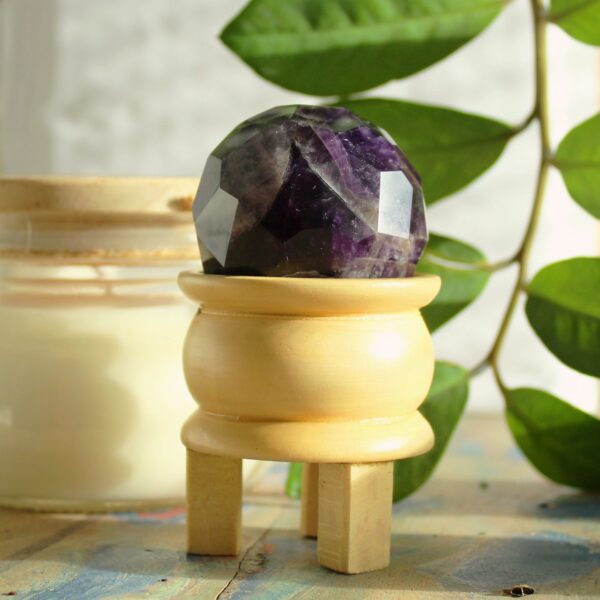 Gemstone Faceted Healing Ball & Stand - Amethyst - Image 2