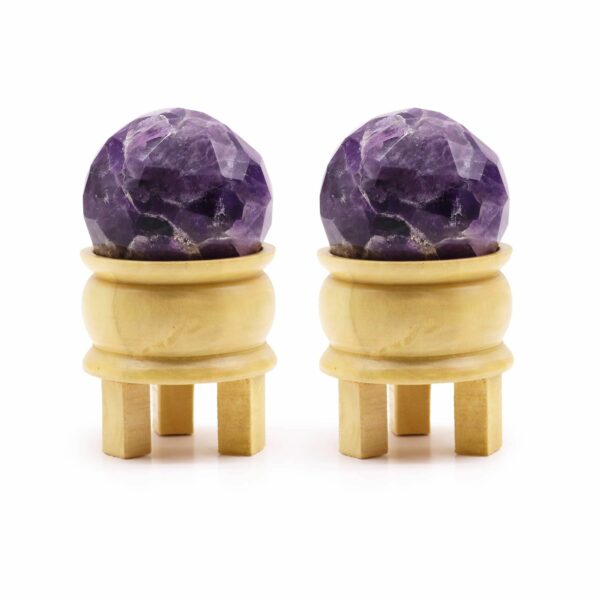 Gemstone Faceted Healing Ball & Stand - Amethyst - Image 4