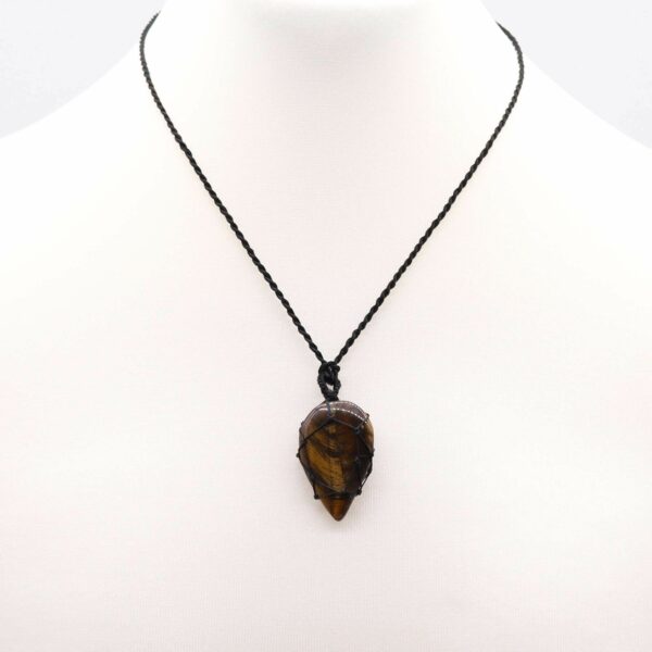 Laced Gemstone Teardrop Pendant - Tigereye - Image 3