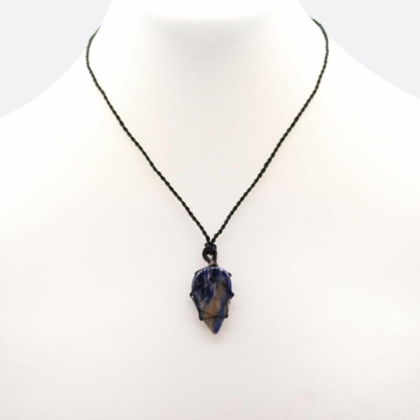 Laced Gemstone Teardrop Pendant - Sodalite - Image 3