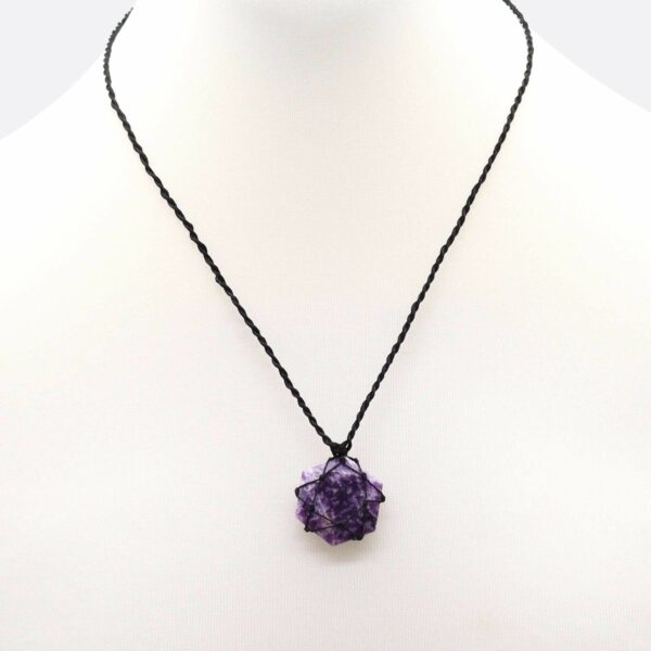 Laced Gemstone Hexagon Pendant - Lepidolite - Image 3