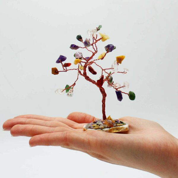 Gemstone Tree - Multi Stones on Natural Agate Base (35 stones) - Image 3