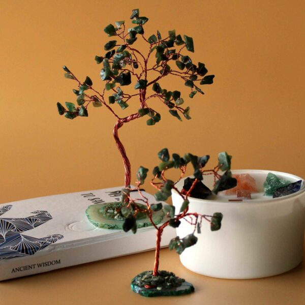 Gemstone Tree - Green Aventurine on Green Agate Base (35 stones) - Image 2