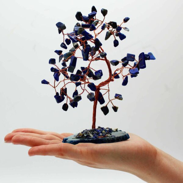 Lrg Gemstone Tree - Sodalite on Blue Agate Base (100 stones) - Image 3