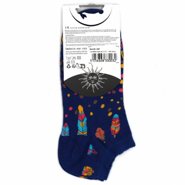 M/L Hop Hare Bamboo Socks Low (7.5-11.5) - Indian Feathers - Image 3