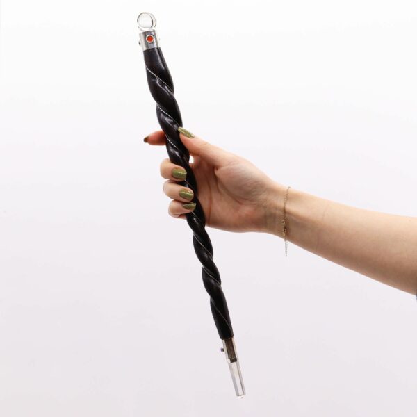 Extra Large Twisted Wood and Rock Quartz Wand - Image 3