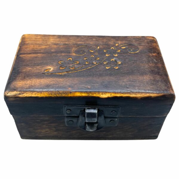 Wooden Pill Box 9x5x4cm - Carved Designs - Assorted - Image 2