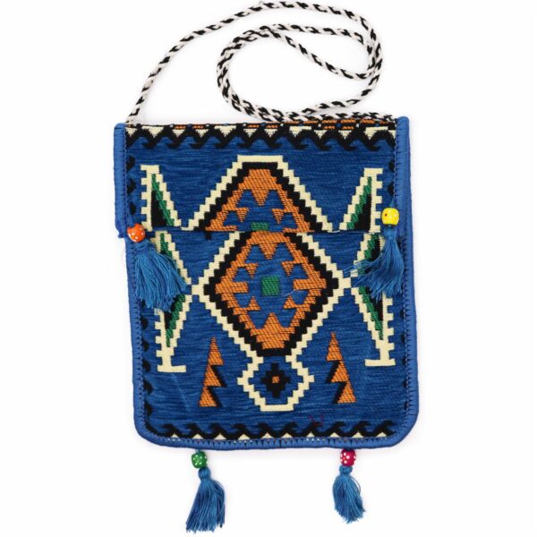 Sky Blue Kilim Messenger Festival Bag - Image 5