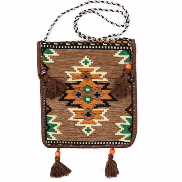Biege Kilim Messenger Festival Bag - Image 5