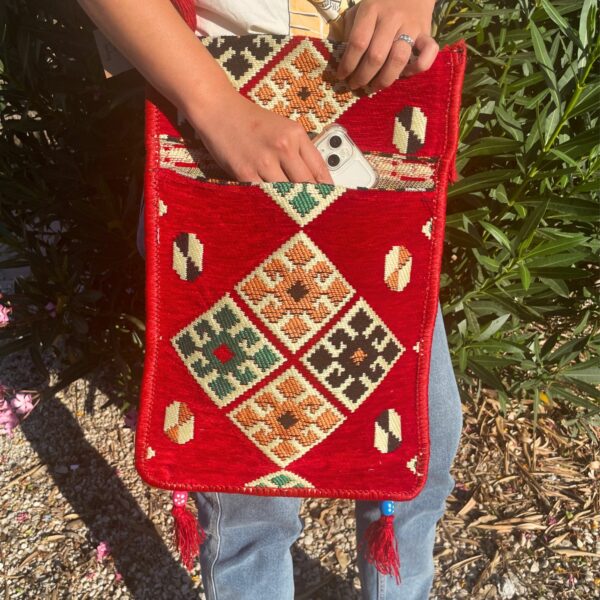 Red Kilim Messenger Festival Bag - Image 2