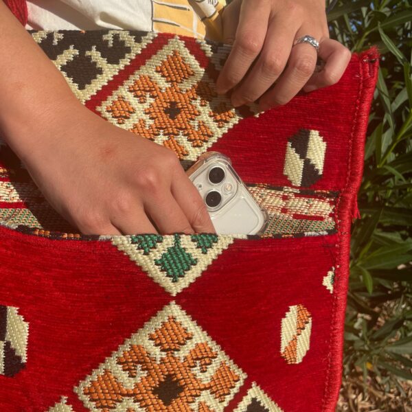 Red Kilim Messenger Festival Bag - Image 3