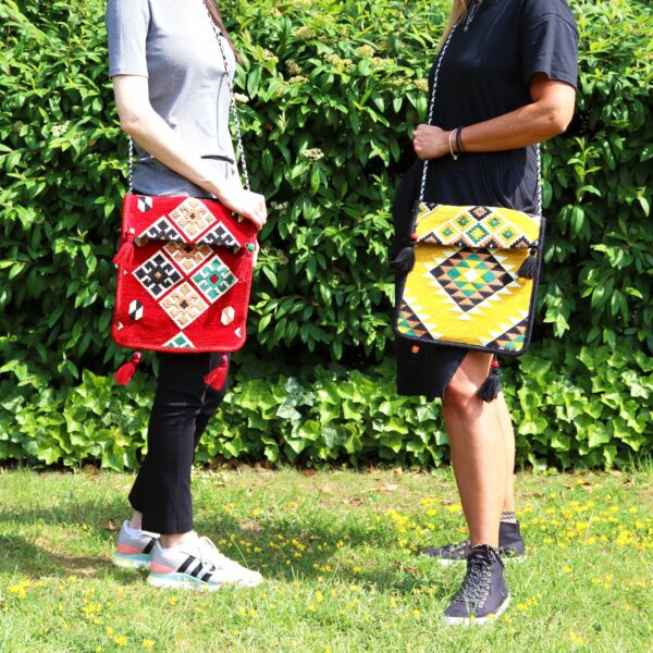 Red Kilim Messenger Festival Bag - Image 5