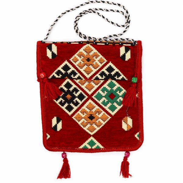 Red Kilim Messenger Festival Bag - Image 7