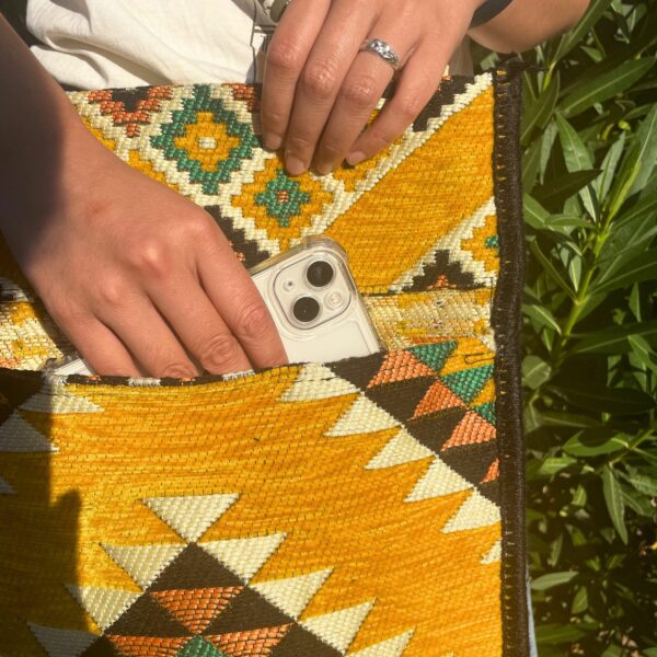 Yellow Kilim Messenger Festival Bag - Image 3