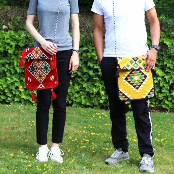 Yellow Kilim Messenger Festival Bag - Image 5