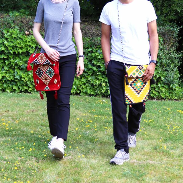 Yellow Kilim Messenger Festival Bag - Image 6