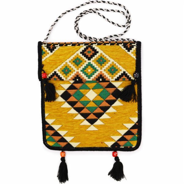 Yellow Kilim Messenger Festival Bag - Image 7