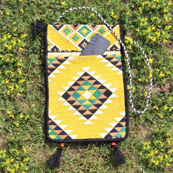 Yellow Kilim Messenger Festival Bag - Image 9