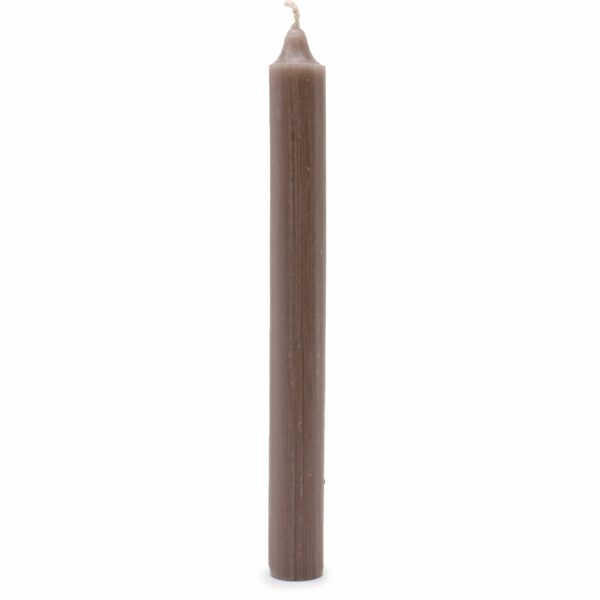Solid Colour Dinner Candles - Rustic Taupe - Pack of 5 - Image 4