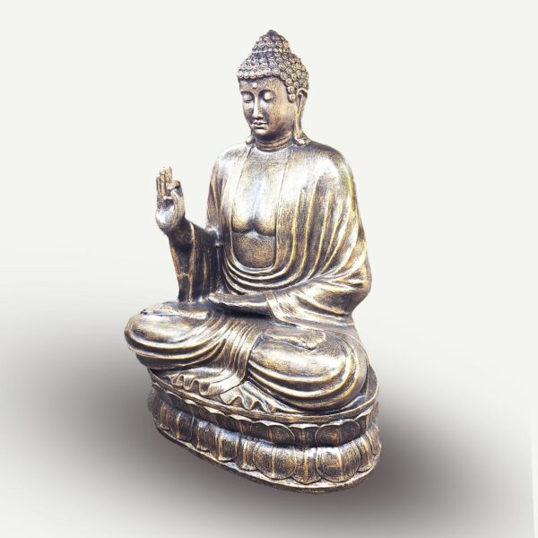 Large Antique Gold Buddha Teaching on Lotus - 2m - Image 2