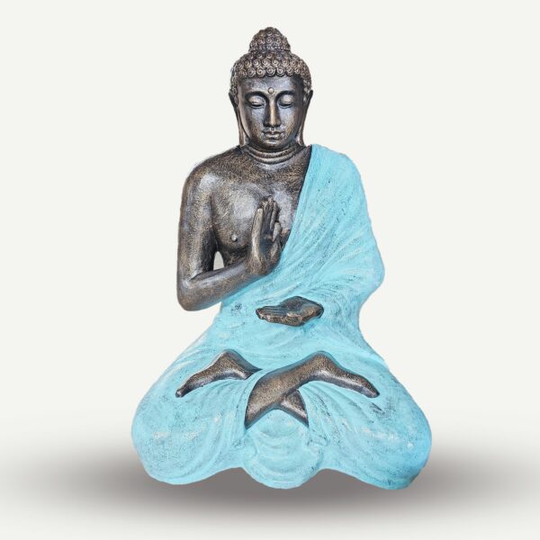 Large Turquoise & Stone Buddha Meditation in Stupa - 1.5m - Image 2