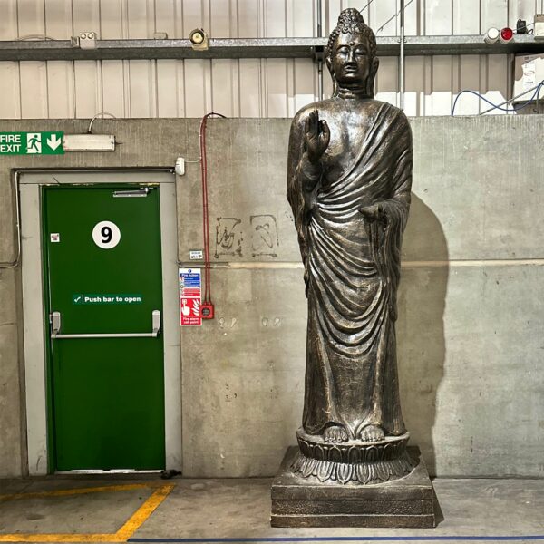 Tall Antique Gold Standing Buddha Statue - 3m Tall - Image 2