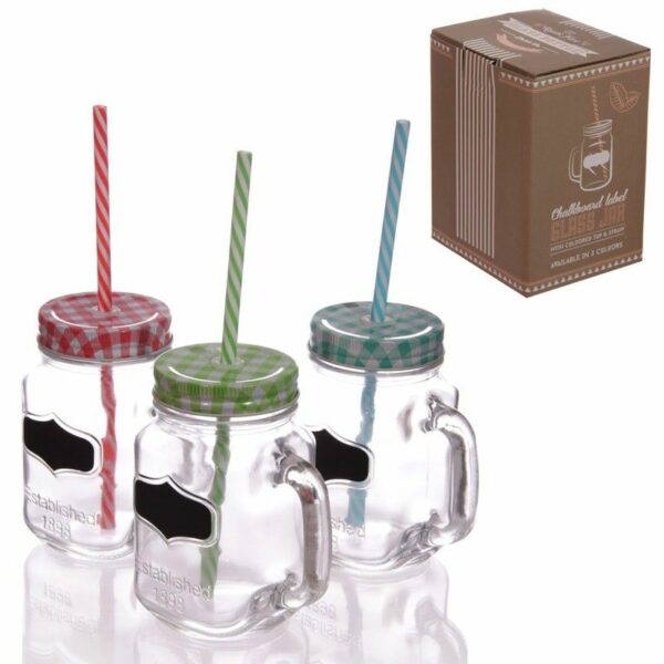 Vintage Drinking Jar and Chalkboard - Green - Image 3