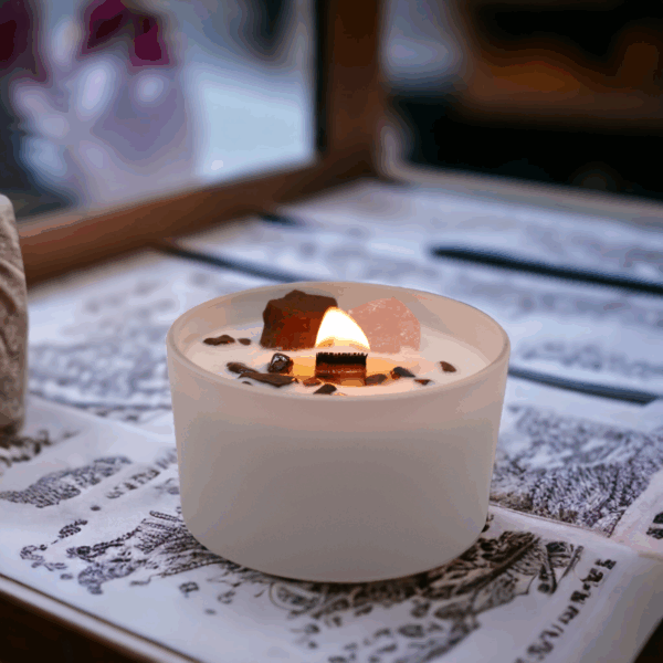 Chakra Crystal Candles - Sacred Chakra - Image 6