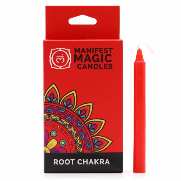 Manifest Magic Candles (pack of 12) - Red - Root Chakra - Image 4