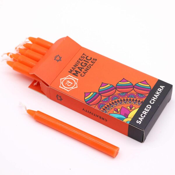 Manifest Magic Candles (pack of 12) - Orange - Sacred Chakra - Image 6