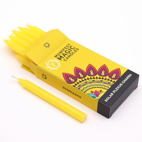 Manifest Magic Candles (pack of 12) - Yellow - Solar Plexus Chakra - Image 6