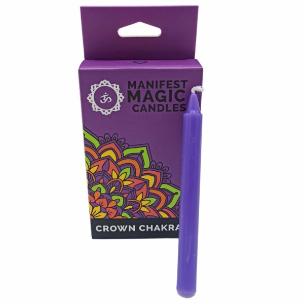 Manifest Magic Candles (pack of 12) - Violet - Crown Chakra - Image 2