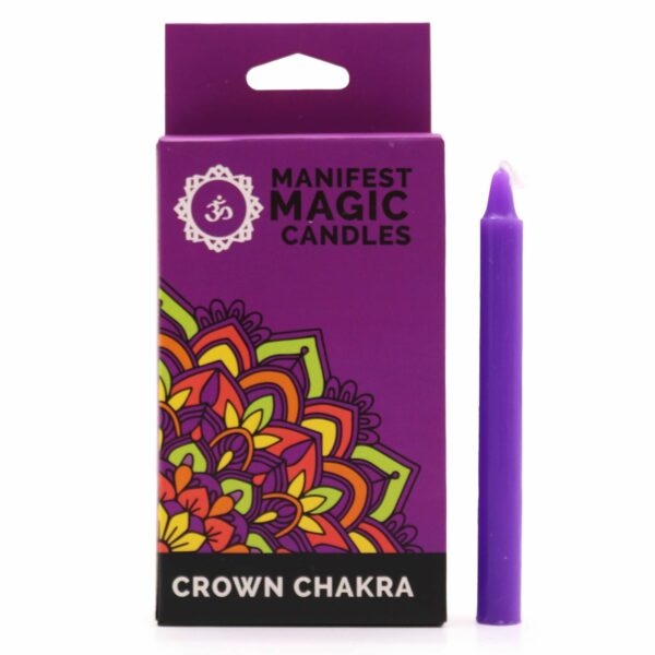 Manifest Magic Candles (pack of 12) - Violet - Crown Chakra - Image 5
