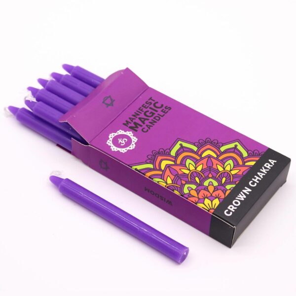 Manifest Magic Candles (pack of 12) - Violet - Crown Chakra - Image 6
