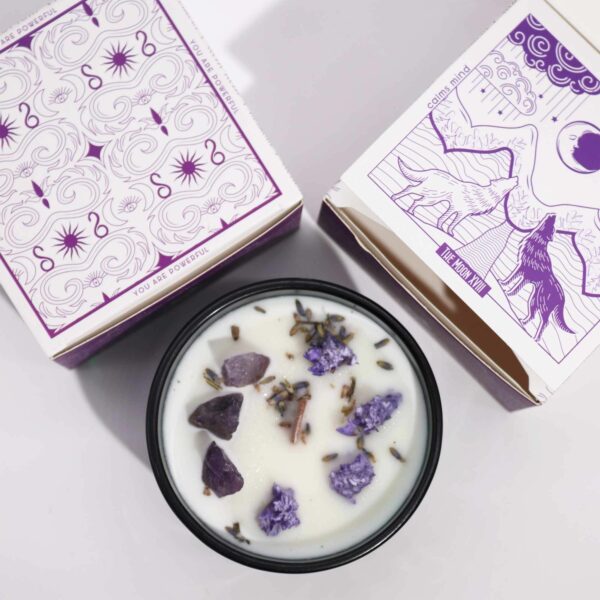 Hop Hare Crystal Magic Flower Candle - The Moon - Image 6