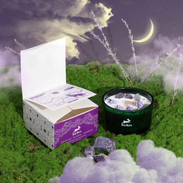 Hop Hare Crystal Magic Flower Candle - The Moon - Image 7