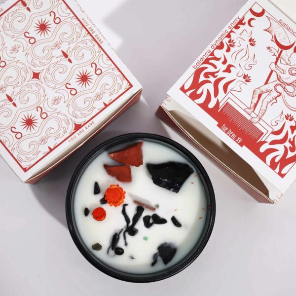 Hop Hare Crystal Magic Flower Candle - The Devil - Image 6