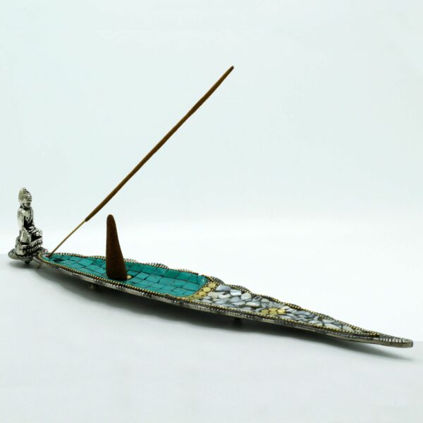 Buddha Long Leaf Tibetan Decor Incense Holder - Image 2