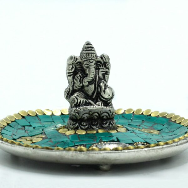 Ganesh Plate Tibetan Decor Cone & Stick Holder - Image 3
