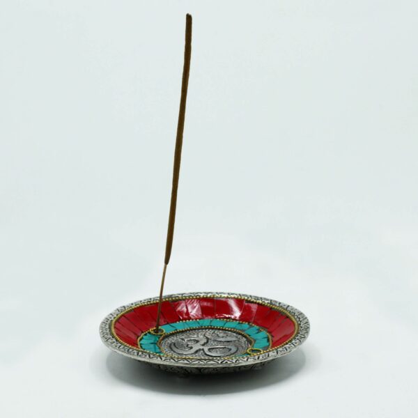Om Plate Tibetan Decor Cone & Stick Holder - Image 2