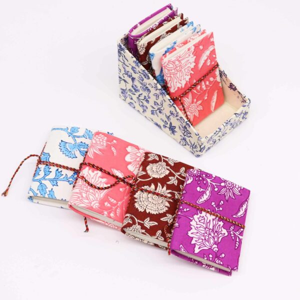 Floral Print Assorted Cotton Bound Notebooks 7x10cm - Image 2