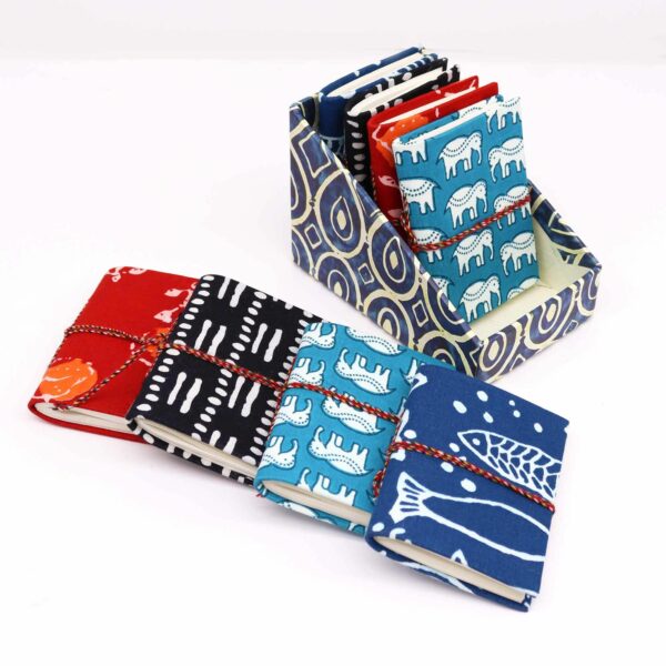 Block Print Assorted Cotton Bound Notebooks 7x10cm - Image 2