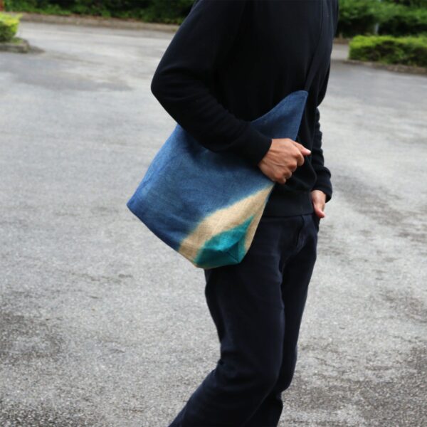Soft Blend Shoulder Tote - Denim Blue - Image 5